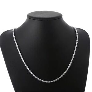 High Quality Fine 925 Sterling Silver Necklace Bracelets Set 4MM